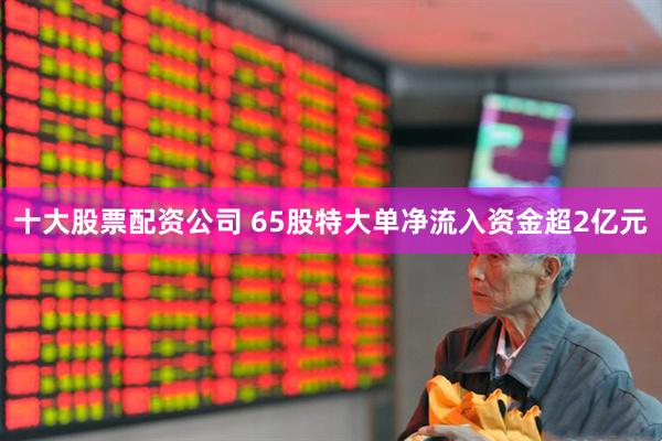 十大股票配资公司 65股特大单净流入资金超2亿元